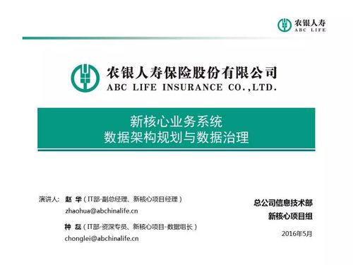 新核心业务系统数据架构规划与数据治理——以在线数据处理与交易处理业务为中心